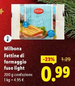 Lidl Milbona Fettine di formaggio fuso light offerta