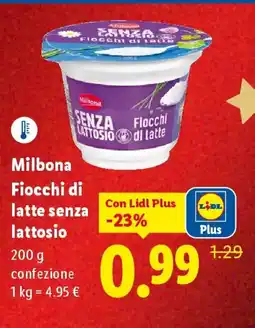 Lidl Milbona Fiocchi di latte senza lattosio offerta