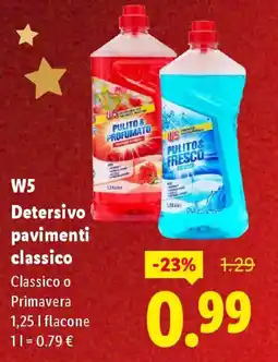Lidl W5 Detersivo pavimenti classico offerta