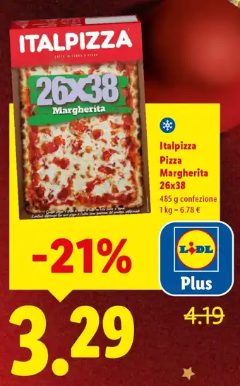 Lidl Italpizza Pizza Margherita 26x38 offerta