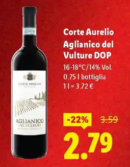 Lidl Corte Aurelio Aglianico del Vulture DOP offerta
