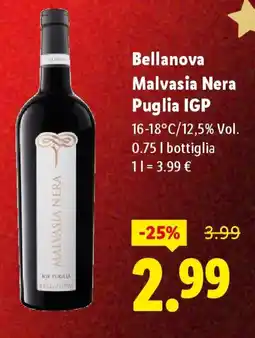 Lidl Bellanova Malvasia Nera Puglia IGP offerta