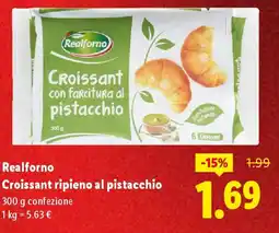 Lidl Realforno Croissant ripieno al pistacchio offerta