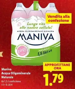 Lidl Maniva Acqua Oligominerale Naturale offerta