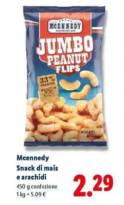 Lidl Mcennedy Snack di mais e arachidi offerta