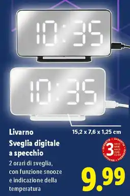Lidl Livarno Sveglia digitale a specchio offerta