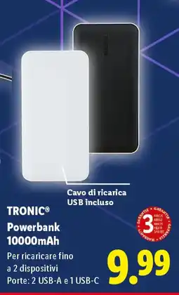 Lidl TRONIC Powerbank 10000mAh offerta