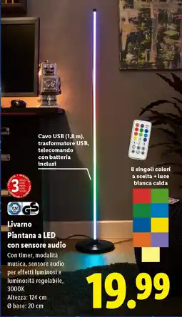 Lidl Livarno Piantana a LED con sensore audio offerta