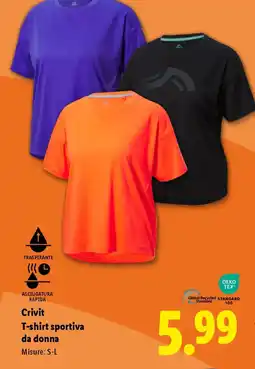 Lidl Crivit T-shirt sportiva da donna offerta
