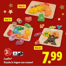 Lidl Lupilu Puzzle in legno con numeri offerta