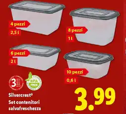 Lidl Silvercrest Set contenitori salvafreschezza offerta
