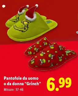 Lidl Pantofole da uomo o da donna "Grinch" offerta