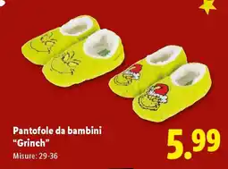 Lidl Pantofole da bambini "Grinch" offerta
