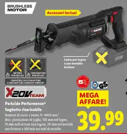 Lidl Parkside Performance Seghetto ricaricabile offerta