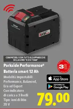 Lidl Parkside Performance Batteria smart 12 Ah offerta