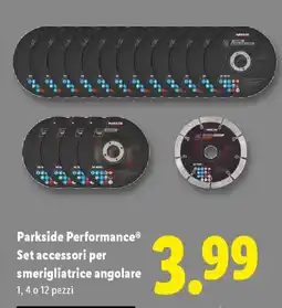 Lidl Parkside Performance Set accessori per smerigliatrice angolare offerta