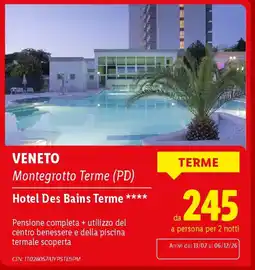 Lidl Hotel Des Bains Terme offerta