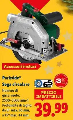 Lidl Parkside Sega circolare offerta