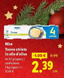 Lidl Nixe Tonno striato in olio d'oliva offerta