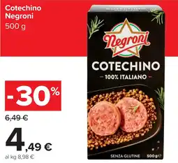 Carrefour Cotechino Negroni offerta