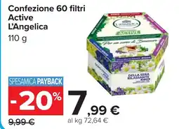 Carrefour Confezione 60 filtri Active L'Angelica offerta