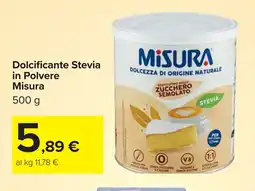 Carrefour Dolcificante Stevia in Polvere Misura offerta