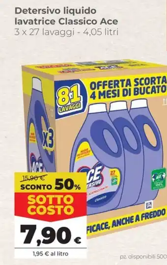 Detersivo liquido lavatrice Classico Ace