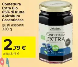 Carrefour Confettura Extra Bio 65% di frutta Apicoltura Casentinese offerta