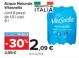 Carrefour Acqua Naturale Vitasnella offerta