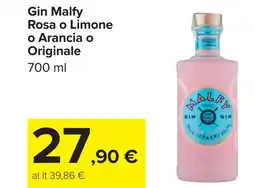 Carrefour Gin Malfy Rosa o Limone o Arancia o Originale offerta