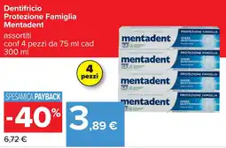 Carrefour Dentifricio Protezione Famiglia Mentadent offerta