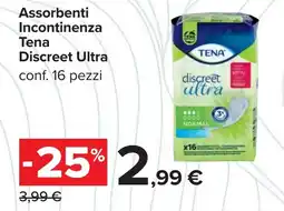 Carrefour Assorbenti Incontinenza Tena Discreet Ultra offerta