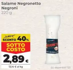 Coop Salame Negronetto Negroni offerta
