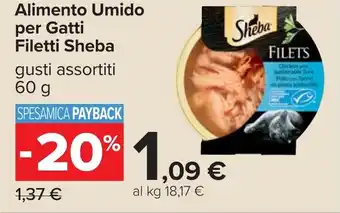 Carrefour Alimento Umido per Gatti Filetti Sheba offerta