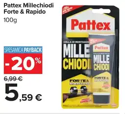 Carrefour Pattex Millechiodi Forte & Rapido offerta