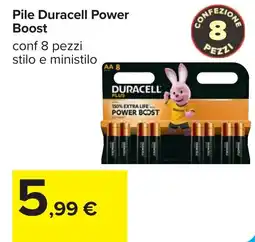 Carrefour Pile Duracell Power Boost offerta