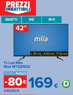 Carrefour Tv Led Miia Mod MT42W02 offerta