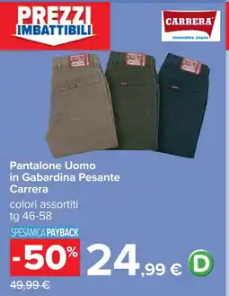 Carrefour Pantalone Uomo in Gabardina Pesante Carrera offerta