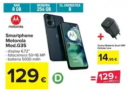 Carrefour Smartphone Motorola Mod.G35 + Carica Batterie Dual 12W Cellular Line offerta
