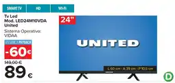 Carrefour Tv Led Mod. LED24M10VDA United offerta