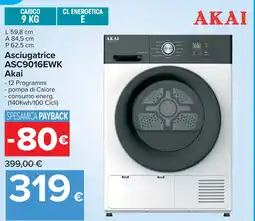 Carrefour Asciugatrice ASC9016EWK Akai offerta