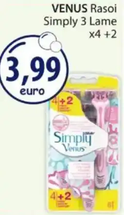 Acqua & Sapone VENUS Rasoi Simply 3 Lame x4 +2 offerta