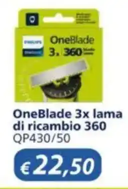 Acqua & Sapone PHILIPS OneBlade 3x lama di ricambio 360 offerta