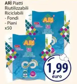 Acqua & Sapone ARÌ Piatti Riutilizzabili Riciclabili Fondi e Piani x50 offerta