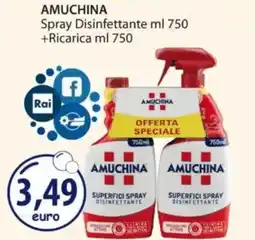 Acqua & Sapone AMUCHINA Spray Disinfettante + Ricarica offerta