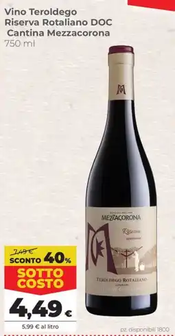 Coop Vino Teroldego Riserva Rotaliano DOC Cantina Mezzacorona offerta
