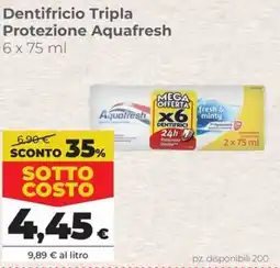 Coop Dentifricio Tripla Protezione Aquafresh offerta