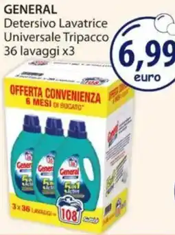 Acqua & Sapone GENERAL Detersivo Lavatrice Universale Tripacco offerta