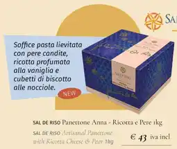 Prezzemolo e Vitale SAL DE RISO Panettone Anna - Ricotta e Pere offerta
