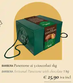 Prezzemolo e Vitale BARBERA Panettone ai 3 cioccolati offerta